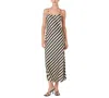 Endless Rose Blaire Stripped Maxi Slip Dress In Cream Black In Cream,blac