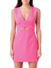 Endless Rose Women's V-neckline Cut-out Detail Mini Dress In Fuchsia