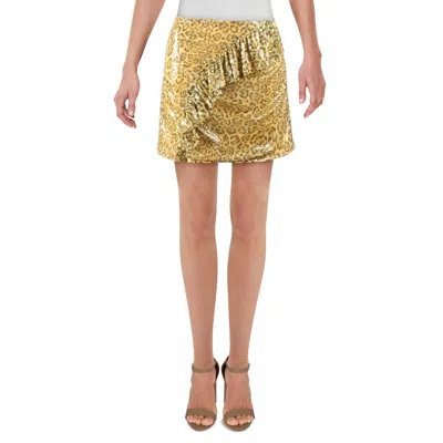 Endless Rose Womens Mesh Sequined Mini Skirt In Gray