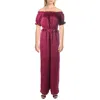 Endless Rose Womens Off-the-shoulder Satin Jumpsuit In Purple
