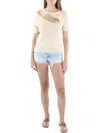 Endless Rose Womens Ribbed Cut Out Pullover Top In Multi