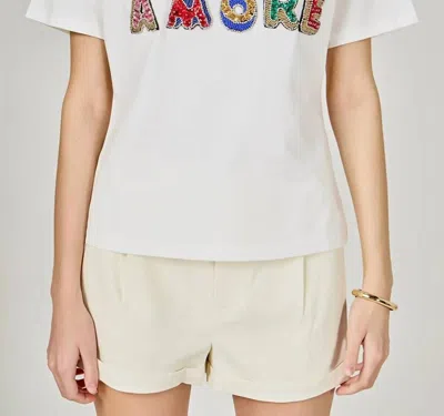 Endless Rose World Needs More Amore Short Sleeve Top In White