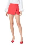 Endless Rose Asymmetric Skort In Red In Red