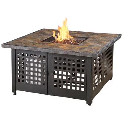 Endless Summer Elizabeth Slate Tile And Marble Mantel 41 1/4"w Lp Gas Fire Pit