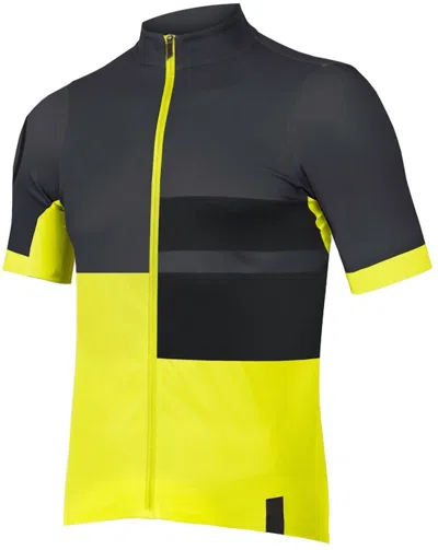 Endura Inc Men's Fs260 Print Short Sleeve Jersey Top In Hi Viz Yellow In Multi