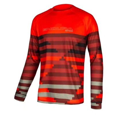 Endura Inc Men's Mt500 Supercraft Long Sleeve Tee Top In Paprika In Red