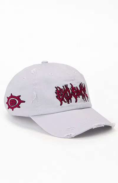 Enemy Nyc Distressed Denim Strapback Hat In Gray