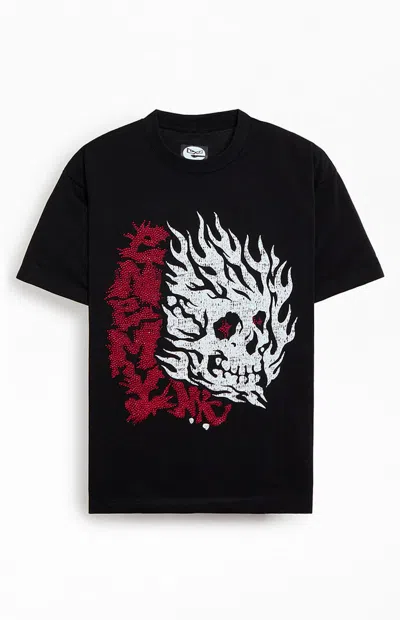 Enemy Nyc Men's Skull Rhinestone T-shirt In Black