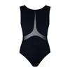 Energetiks Misha Black Tech Mesh Ladies High Neck Tank Leotard In Black