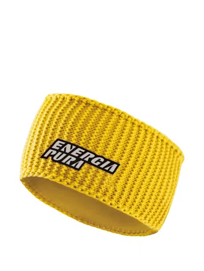 Energia Pura Bryne Logo-patch Ribbed Headband In Yellow