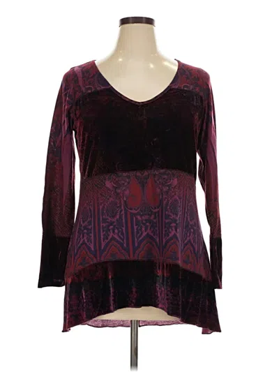 Pre-owned Energie 3/4 Sleeve Top Burgundy V-neck Tops
