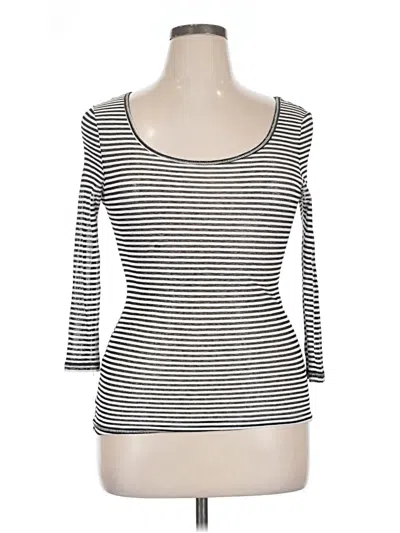 Pre-owned Energie 3/4 Sleeve Top Gray Scoop Neck Tops