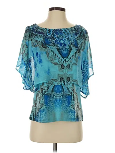 Pre-owned Energie Short Sleeve Blouse In Teal