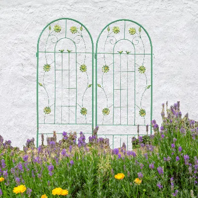 Enersans 2 Pack Metal Garden Trellis 71" X 19.7" Rustproof Trellis For Climbing Plants Outdoor Flower Support