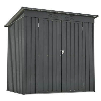 Enersans 6 X 4 Ft Outdoor Storage Shed, All Weather Tool Shed For Garden, Backyard, Lawn, Black