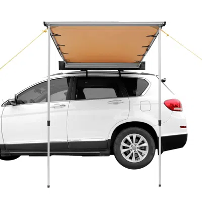 Enersans Car Side Awning, Large 4.6'x6.6' Shade Coverage Vehicle Awning, Pu3000mm Uv50+ Retractable Car Awnin