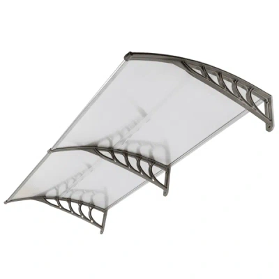 Enersans Ht-200 X 100 Household Application Door & Window Rain Cover Eaves Canopy Silver & Gray Bracket