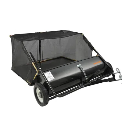 Enersans Tow Behind Lawn Sweeper, 50 In Pull Behind Lawn Sweeper, 26 Cu. Ft Large Capacity Leaf & Grass Colle