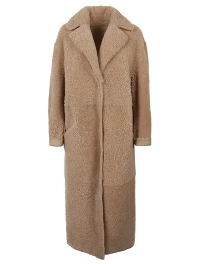 ENES BEIGE ALLEGRA LEATHER LONG COAT