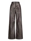Enes Crocodile-effect Leather Trousers In Brown