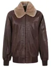 Enes Dark Brown Vivienne Leather Jacket In Brown