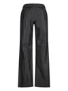 Enes Elastic-waist Leather Trousers In Black