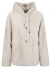 Enes Off White Sofia Hooded Jacket In Neutral