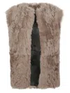 Enes Faux Fur Sleeveless Vest For Women In Black
