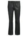 Enes Woman Pants Black Size 8 Lambskin, Elastane