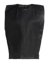 Enes Woman Top Black Size 8 Lambskin, Elastane