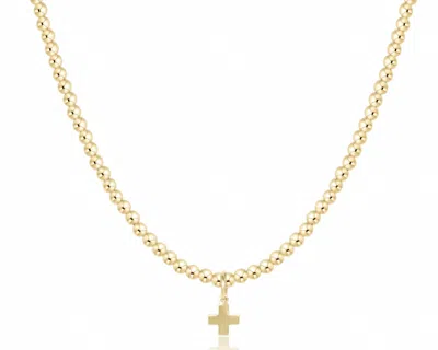 Enewton 3mm Classic Choker Signature Cross Necklace In Gold