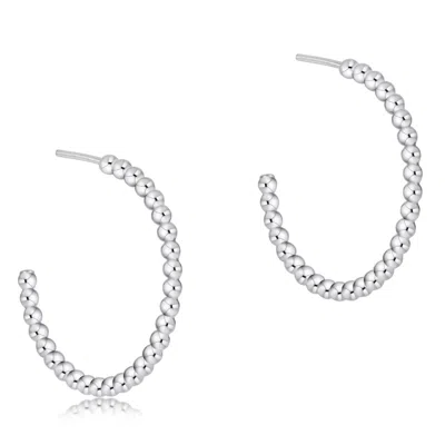 Enewton Beaded Classic 1.25 Post Hoop Earring In Silver