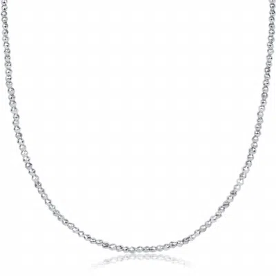 Enewton Choker Bright Faceted Hematite 2mm Bead Necklace In Silver