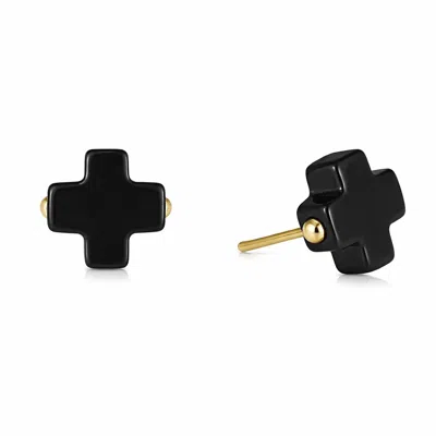 Enewton Signature Cross Stud In Black