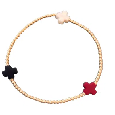 Enewton Women's Signature Cross Gold Pattern Bead Bracelet In Firecracker In Orange