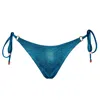 Enez Swim Women's Blue Mira Thong Bottoms - Glitter Aqua In Blue