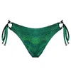 Enez Swim Women's Eden Adjustable Scrunch Bikini Bottom - Glitter Green In Green