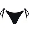 Enez Swim Women's Lucia Thong Bottom - Black In Black