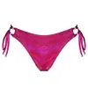 Enez Swim Women's Pink / Purple Eden Adjustable Scrunch Bikini Bottom - Candy Pink Glitter In Pink/purple