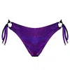 Enez Swim Women's Pink / Purple Eden Adjustable Scrunch Bikini Bottom - Glitter Grape In Pink/purple