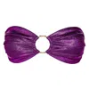 Enez Swim Women's Pink / Purple Frida Bandeau Bikini Top - Glitter Berry In Pink/purple