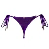 Enez Swim Women's Pink / Purple Mira Thong Bikini Bottoms - Grape Glitter In Pink/purple