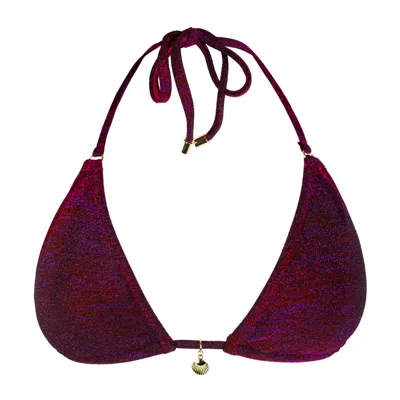 Enez Swim Women's Red Mira Top - Black Cherry Glitter