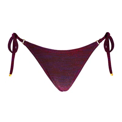 Enez Swim Women's Red Vivian Bottoms - Black Cherry Glitter