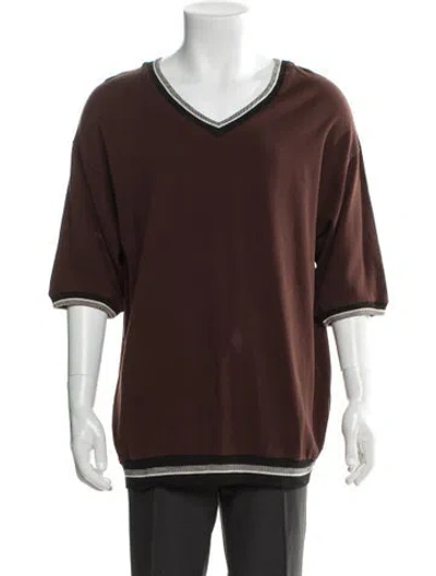 Pre-owned Enfants Riches Deprimes 2018 V-neck T-shirt In Brown