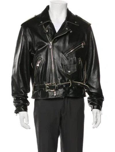 Pre-owned Enfants Riches Deprimes 2023 Leather Moto Jacket In Green