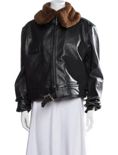 Pre-owned Enfants Riches Deprimes 2025 Leather Bomber Jacket W/ Tags In Black