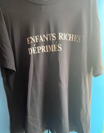 Pre-owned Enfants Riches Deprimes 23 Erd Slogan Destruction Short Sleeve In Black