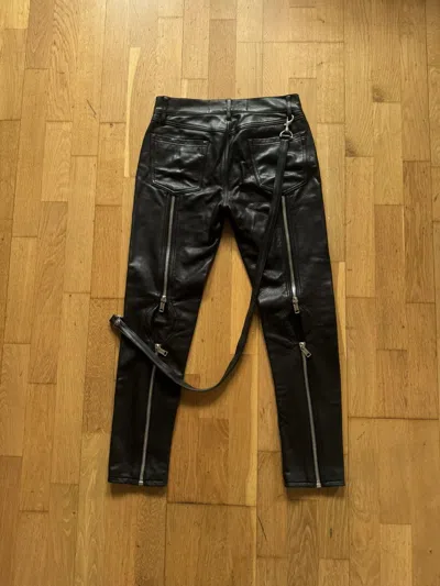 Pre-owned Enfants Riches Deprimes A/h17 Bondage Leather Trousers In Black