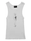 Enfants Riches Deprimes Bad Professor White Vintage-effect Tank Top In Gray